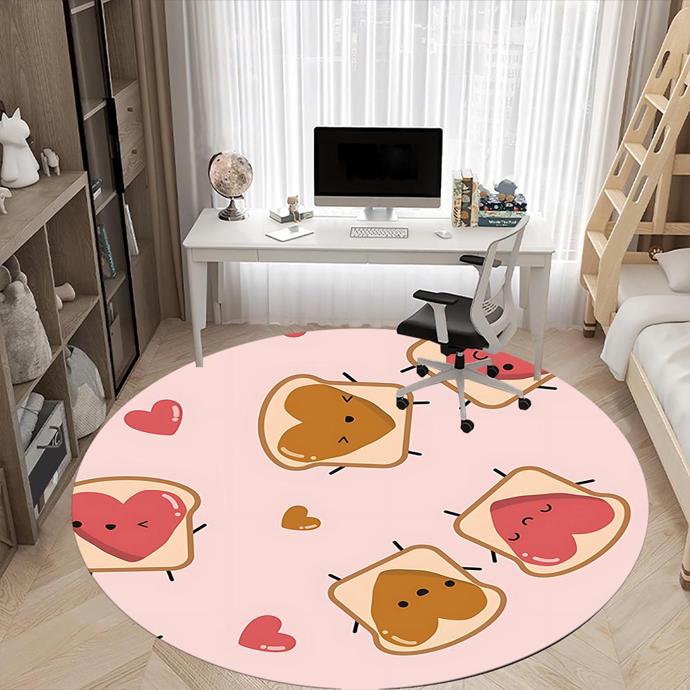 1pc Peanut Butter Sandwiches Chair Carpet for Office Non Slip, Lightweight, Machine Washable Rug for Office Holiday Decor