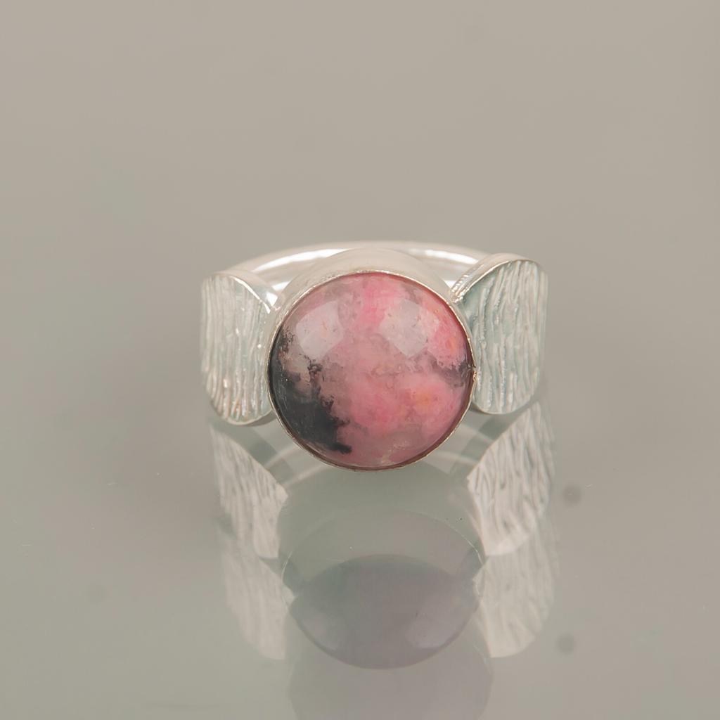 Rare Black Rhodonite Gemstone Handmade 925 Sterling Silver Jewelry Ring For Her RR-1-20
