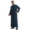 Abito lungo da uomo con colletto alla coreana, manica lunga, vestaglia, stile etnico, costume nazionale tradizionale cinese, outerwear ampio e casual