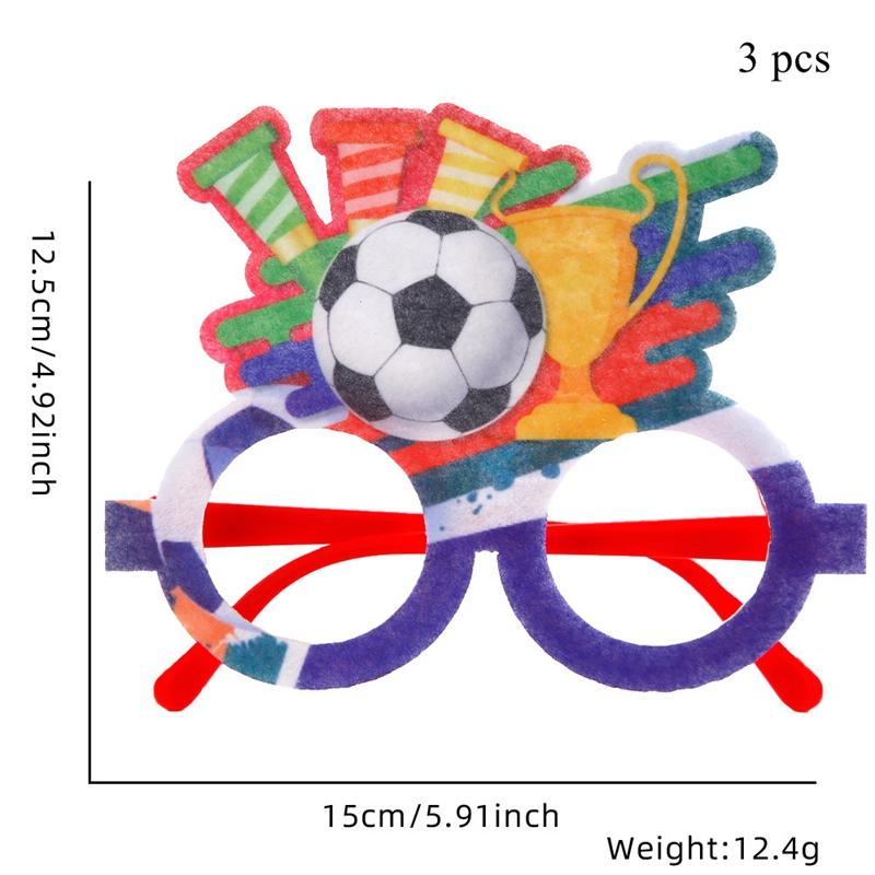 Cartoon Football Themed Party Non-woven Plastic Glasses Children Birthday Party Decorations Football Fan Photograph Props