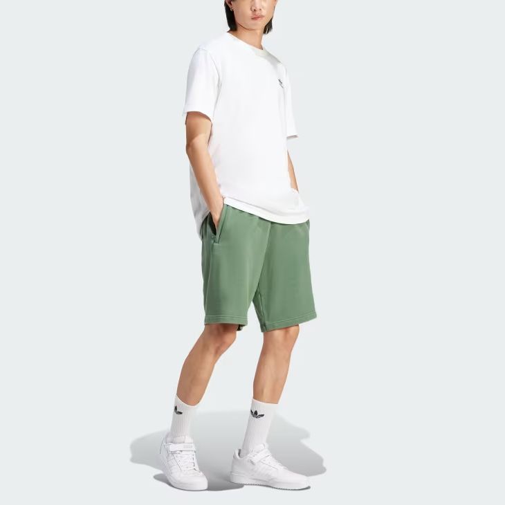 Adidas Originals Adicolor Outline Trefoil Logo Elastic Loose Straight Casual Shorts Men Shorts Green IR8004