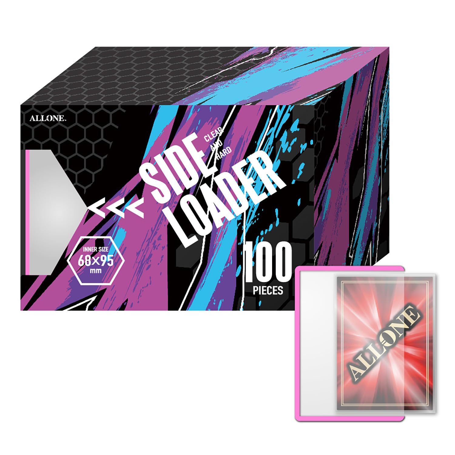 

Allone Side Loader 100 Sheets Pink 70 x 100mm Card Sleeve Protects and Storage from Scratches and Dirt Also Can Be Used to Mail Trading Cards Pokeka