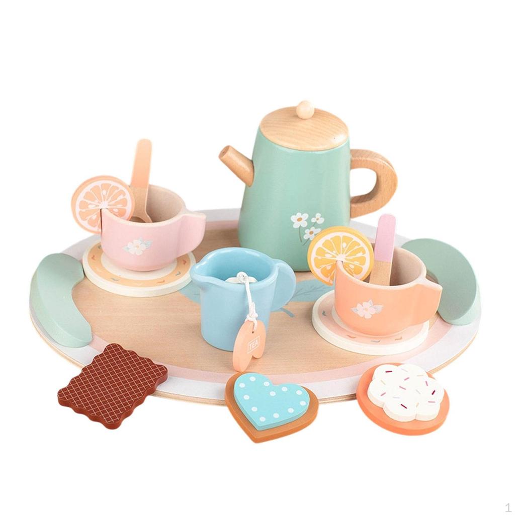 Children's Tea, Afternoon Tea Game, Wooden Cups, Educational Kitchen Accessories, Toys