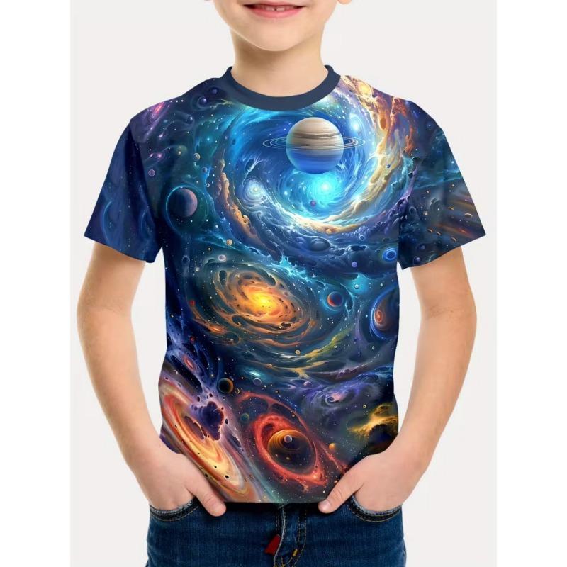 Boys Kids Clothes Stylish Cartoon Space Astronaut Graphic T Shirts Boy 110