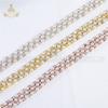 New Arrival Blingbling Yardage Strip Shape Iron on Crystal Rhinestone Break Line Hot Fix Design Patch Pearl Bead Applique