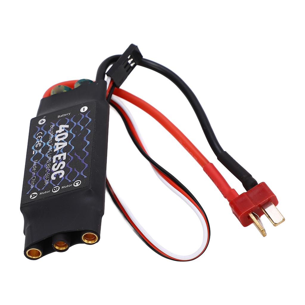 40A Brushless ESC 2?4S 5V 3A BEC Electric Speed Controller with Male T Plug for RC Fixed Wing Aircraft for F450 Quad Rotor Drone