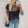 Neuer Stil Street Retro Trendy Langärmeliges Rundhals Leopardendruck Sweatshirt Top für Damen