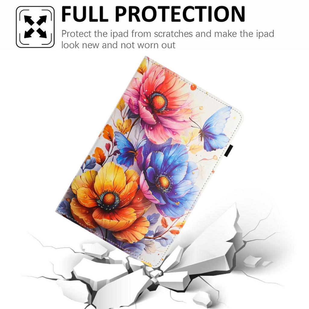 Kožené pouzdro s malbou v litchi vzoru pro Samsung Galaxy Tab A 10.1 (2016) Pouzdro na tablet T580 T585 se slotem na kartu s funkcí automatického probuzení/uspání