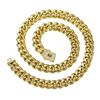 Men's Hip Hop 6-14mm Miami Cuban Chain Necklace 14K 18K Gold Plated Stainless Steel Monaco Cuban Link Gold Plated
