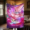 1PC Majin Buu  Print Flannel Blanket, High quality All Seasons, Home Decor, Warmth and Comfort, Perfect for Christmas Gifts