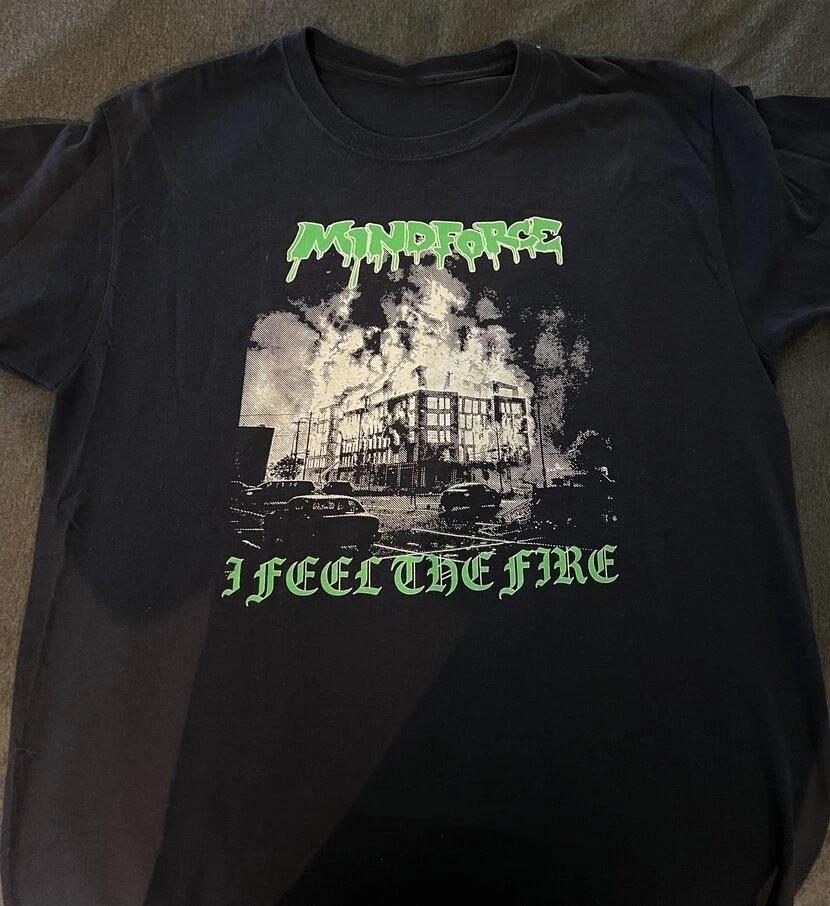 Mindforce Band Album I Feel The Fire Cotton Black T Shirt S-5XL TR813 XXXXL