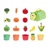 17pcs Color Sorting Toy Set, Color-Coded Fruit and Vegetable Plush Toys, Sensory Toys, Suitable For Babies, Early Education Gift