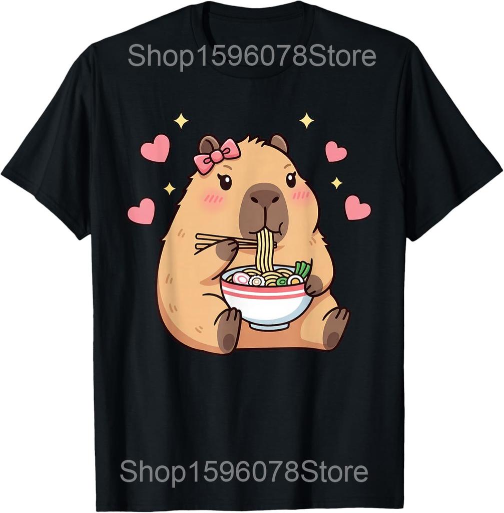 חולצת טי גרפית מצחיקה של קפיברה חובב אמנות לגברים ונשים כותנה טהורה הומור סטריטוור חולצת טריקו שרוול קצר יוניסקס בגדים רפויים