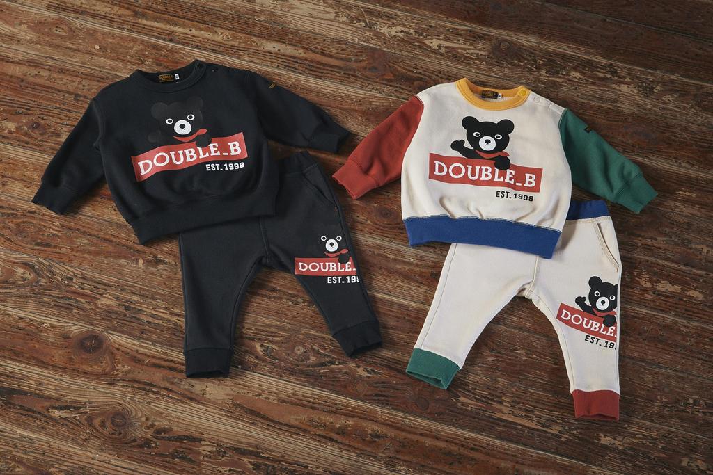 MIKI HOUSE Double B Long Made in Black [MIKI HOUSE] Mikina, Rukáv, Medvěd, Obyčejný, Japonsko, Chlapci, Dívky, Miminka, Děti, Dětské Oblečení,