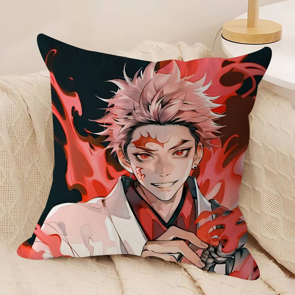 Character R-Ryomen S-Sukuna Cushion Cover Inches Farmhouse Decor Home Throw Pillow Covers For Couch Decorations