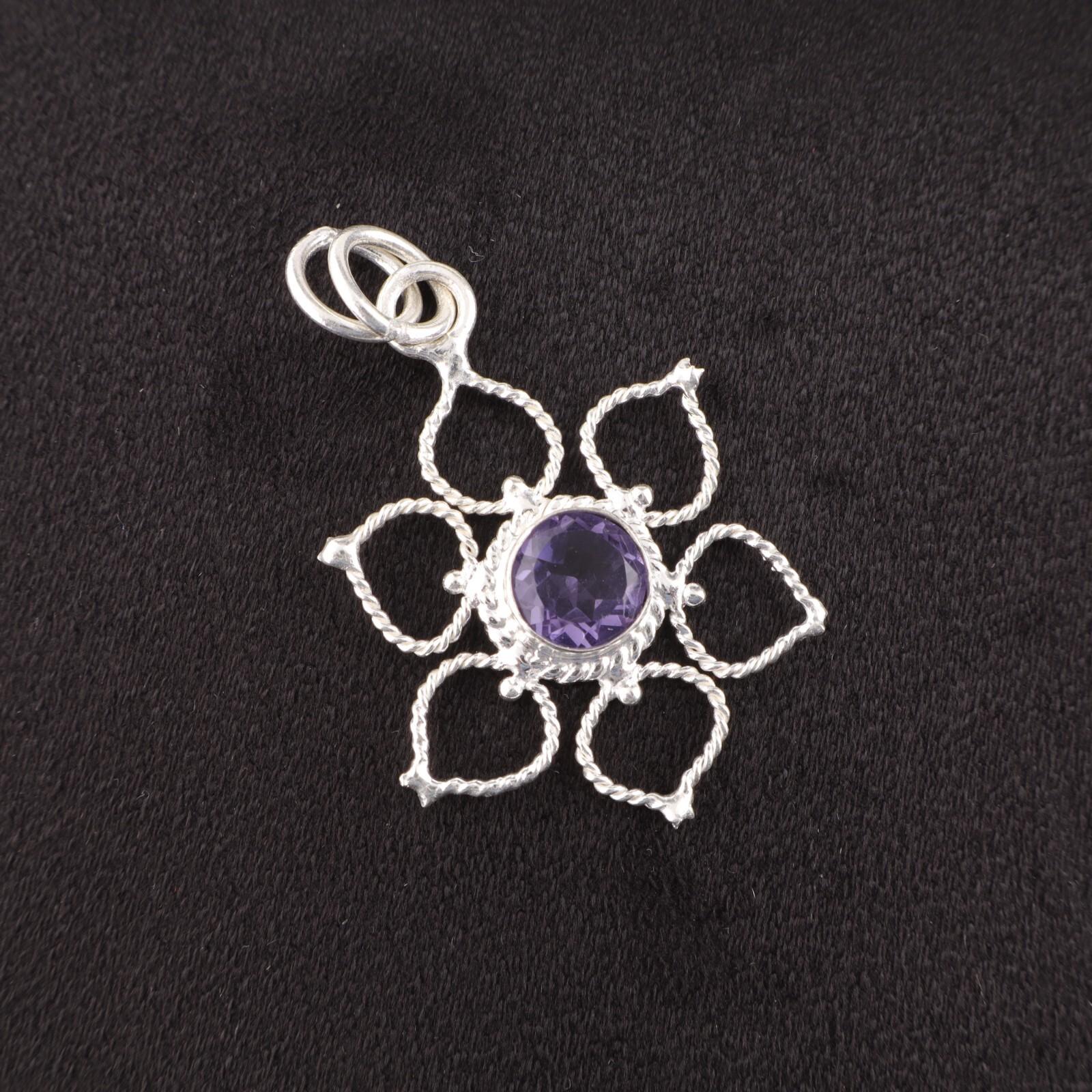 

Round Natural Iolite 925 Silver Art Deco Handcrafted Friendship Day New Pendant PP-18-2