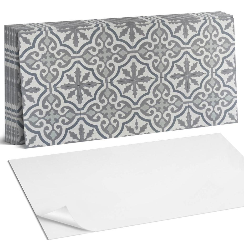 Komplet Kafelków Winylowych Samoprzylepnych Wzór Mozaiki Z Ornamentami 10X40X20 Cm