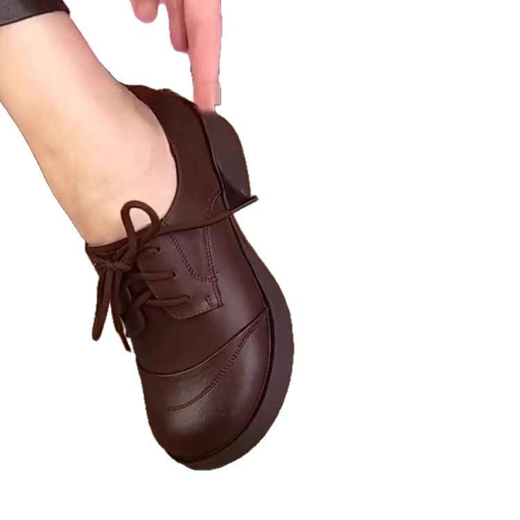 British Style Shallow Mouth Single Shoes Women's Autumn 2025 New Small Leather Shoes Women's Thick Heel Comfortable Soft Sole Work Mother Shoes