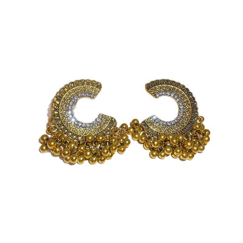 Pendientes Redondos Huecos Retro Bohemios: Estilo Étnico, Elegante Diseño Colgante para Mujer.