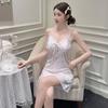 Ice Silk Summer Nightgown For Women Breathable Sleeveless Sleepwear Home Comfort