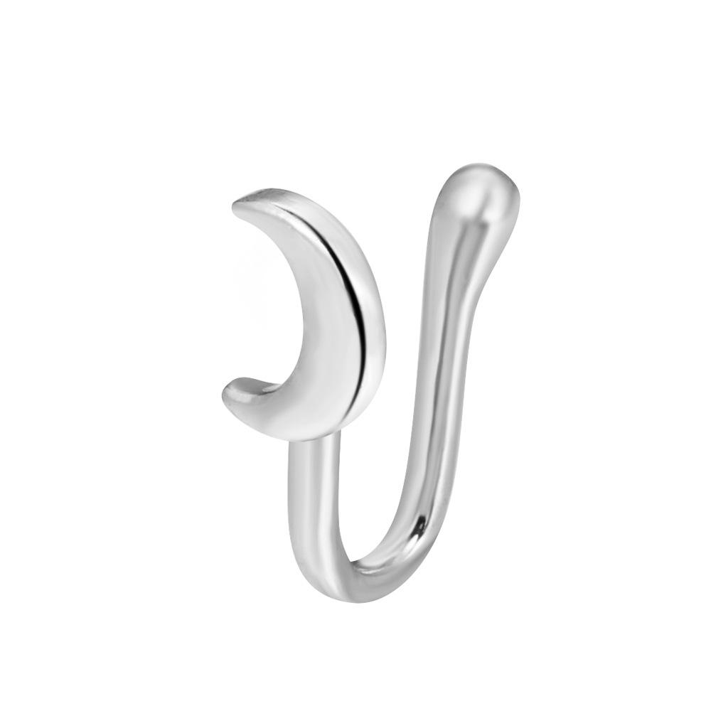 Non Perforated U-Shaped Nose Clip Copper Inlaid Zircon Star Shaped Heart Crown Nose Ring Nose Decoration Puncture Decoration