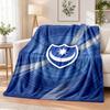 Portsmouth FC Printed Flannel Blanket Warm Comfort Bed Throw For Indoor Home Decoration