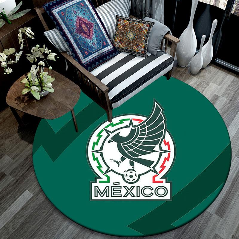 Mexico pattern round rug,Carpet Rug for Living Room Bedroom Playroom ,Non-slip Floor Mat,Holiday Gifts and Birthday Gifts.