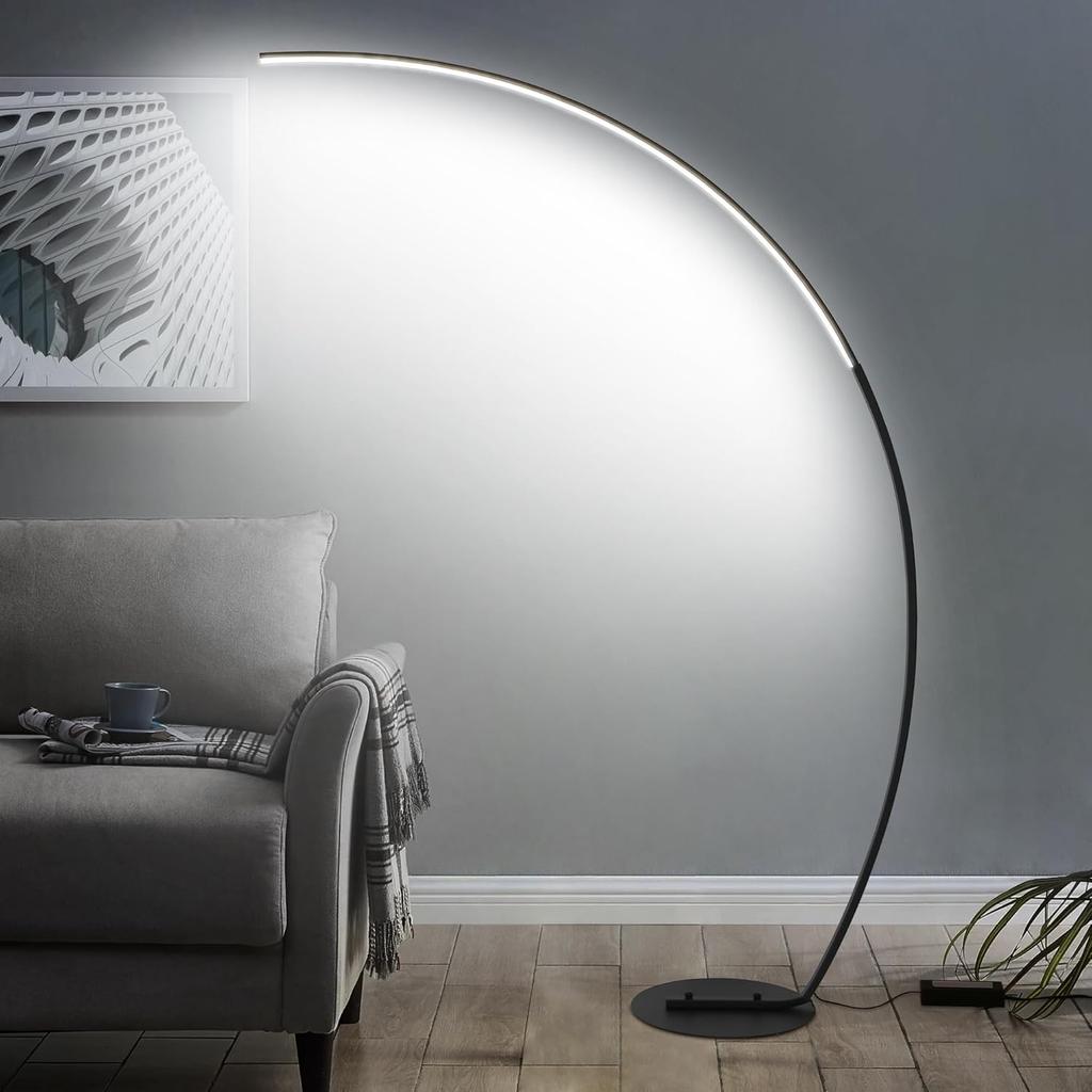 67in Dimmable LED Floor Lamp, 3 Color Temperatures, Remote Control, Modern Living Room & Bedroom Ambient Lighting