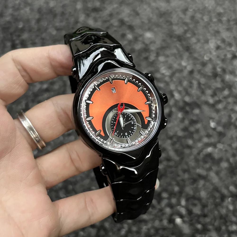 Unique Fake Dial Quartz Watches Men Y2K Creative Design Different Shapes Waterproof Watch Man Luminous Steel Watch Male Clock