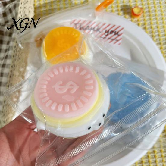 Mood Relaxation Tool Coin Dog Squeeze Toy Slow Rebound Cartoon Puppy Sensory Anxiety Relief Fidget Soft Stress Ball Pinch