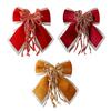 Christmas Bow Decoration Large Ribbon Bow with Glitter Edge for Christmas