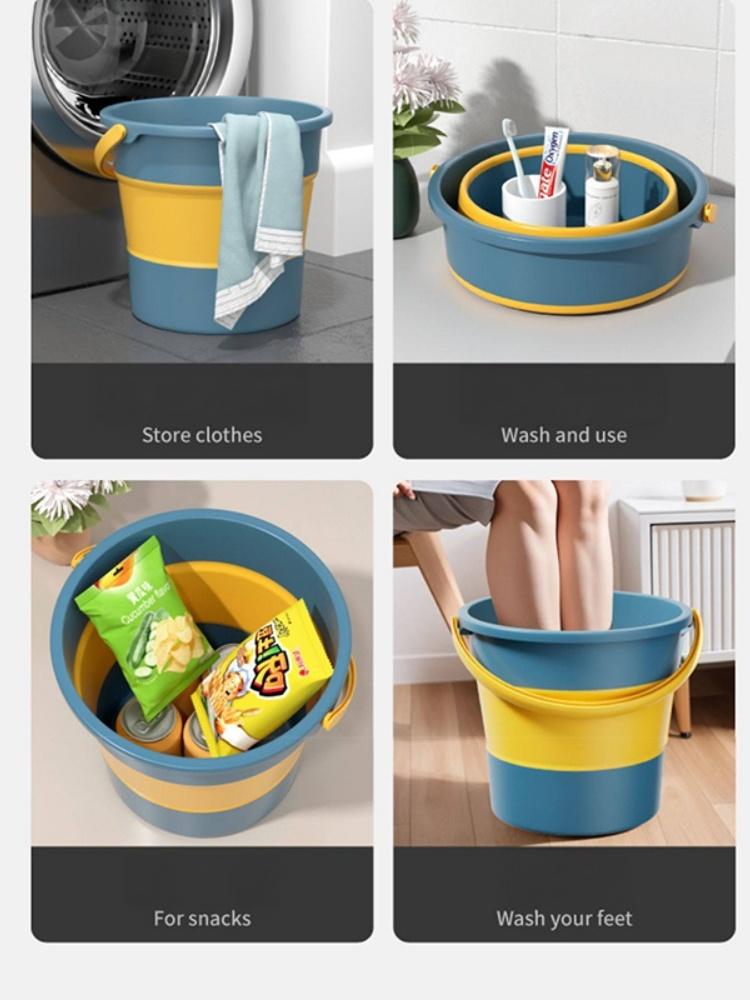Collapsible Bucket 5/10L Cleaning Bucket Mop Bucket Folding Foldable Portable Small Plastic Water Container for Outdoor Use
