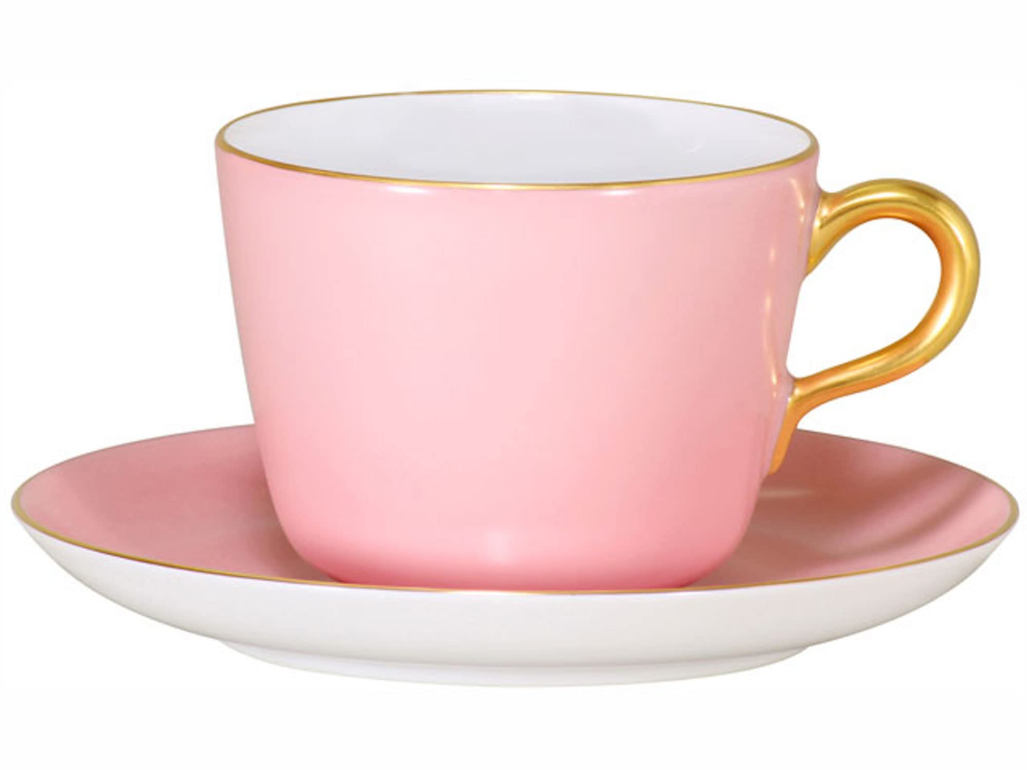 

Okura Touen Iromaki (Pink) Morning Cup & Saucer, Coffee/Tea, Made in Japan, 26c/1091-1