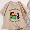 Funny Dumpster Fire Raccoon Tshirt Mental Health Tee Shirt Casual Cotton Short Sleeve Tshirt Streetwear Loose Mens Clothes
