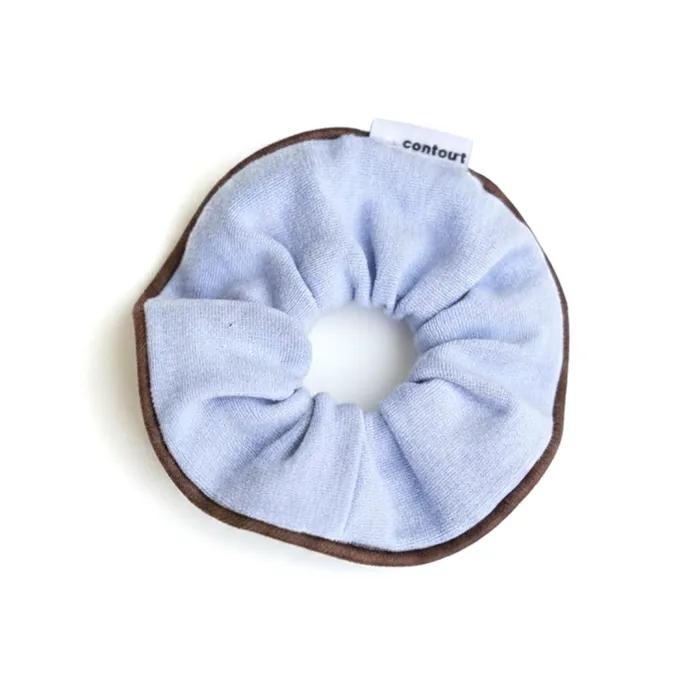 Blue Piping Terry Scrunchie
