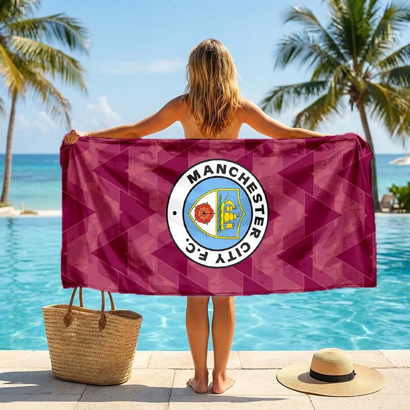Manchester City Strandtuch Weiches Mikrofaser-Sommertuch Schnelltrocknendes Saugfähiges Handtuch für Strand, Schwimmbad, Reisen