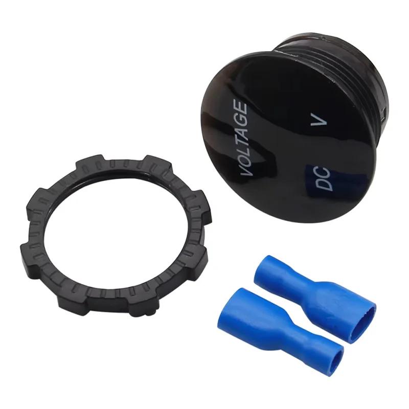 Mini Round Waterproof Motorboat Motorcycle DC5V-48V LED Panel Digital Voltmeter Tester Monitor Display Voltmeter