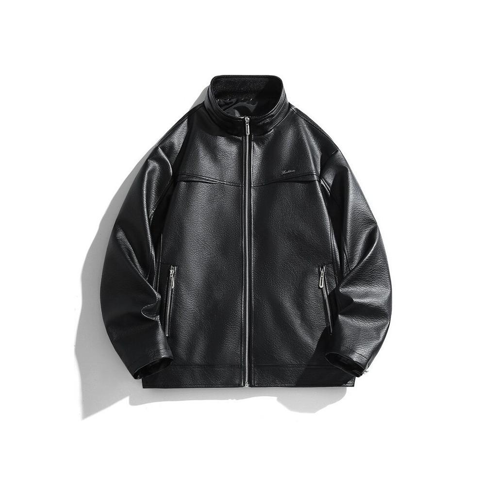 New men's PU leather jacket stand-up collar jacket loose casual locomotive jacket spring and autumn European and American men's leather jacket