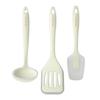 Kevnhaun Silicone Kitchen Tool 3-Piece Set Turner Ladle Spatula White Can Scoop Cleanly Without Scratching Pans Pots Heat Resistant Non-slip Excellent