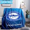 Custom Name Deportivo Alaves Emblem Flannel Blanket, Use for Birthday/Holiday Gift, Soft Blanket for Sofa/Bed/Camping/Office, Home Decor