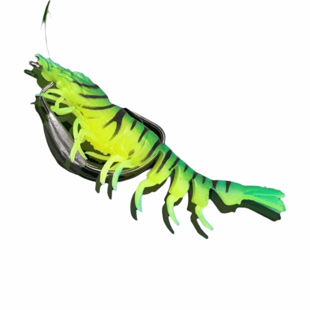 9.5cm Length TPE Shrimp Fishing Lures 10g Weight Artificial Shrimp Design Prawn Artificial Bait Pre-rigged Hooks