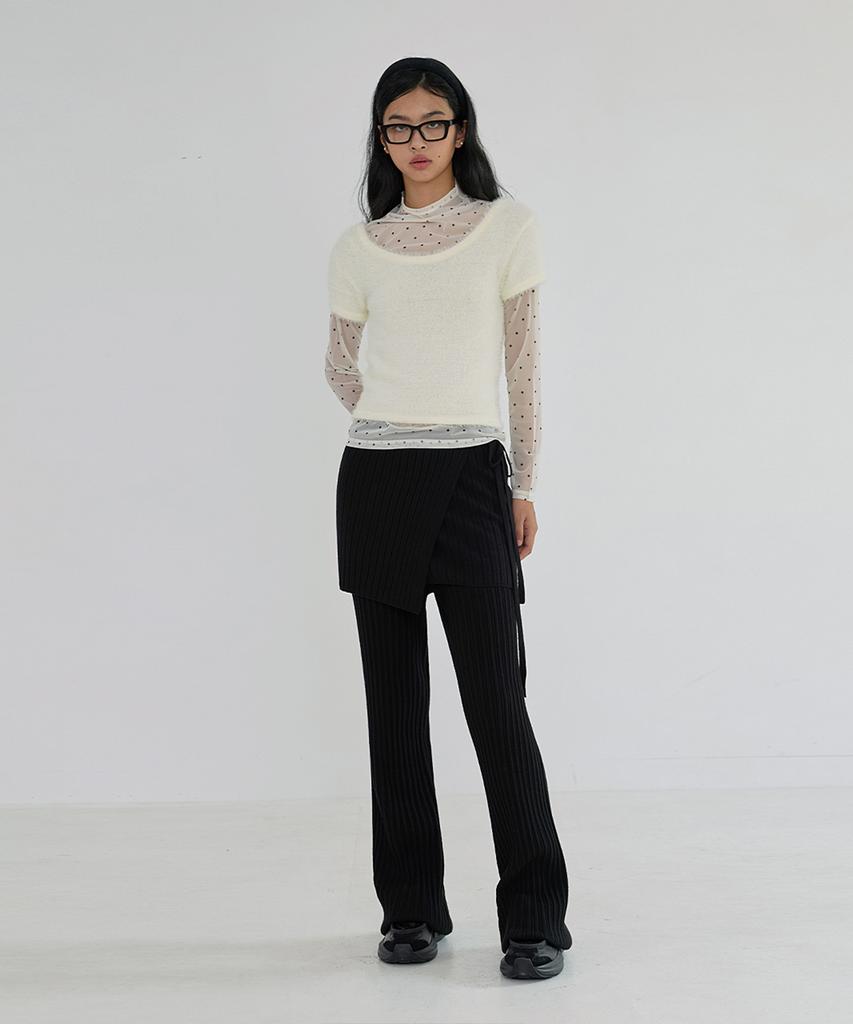 Kwinseulaebis Dots Soft Sheer Layer Mesh T-Shirt