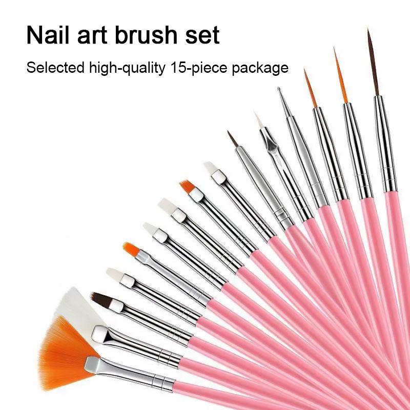 New 3/15PCS Nail Art Brushes Nail Gradient Brush Set French Builder Gel Brush Gel UV Polish Manicure Tools XJS09