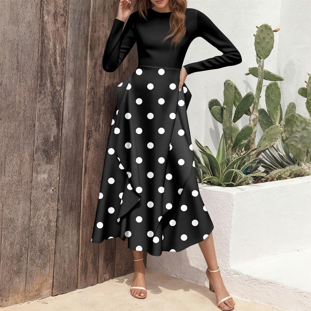 Women's Fashion Floral Print Ruffle Dress