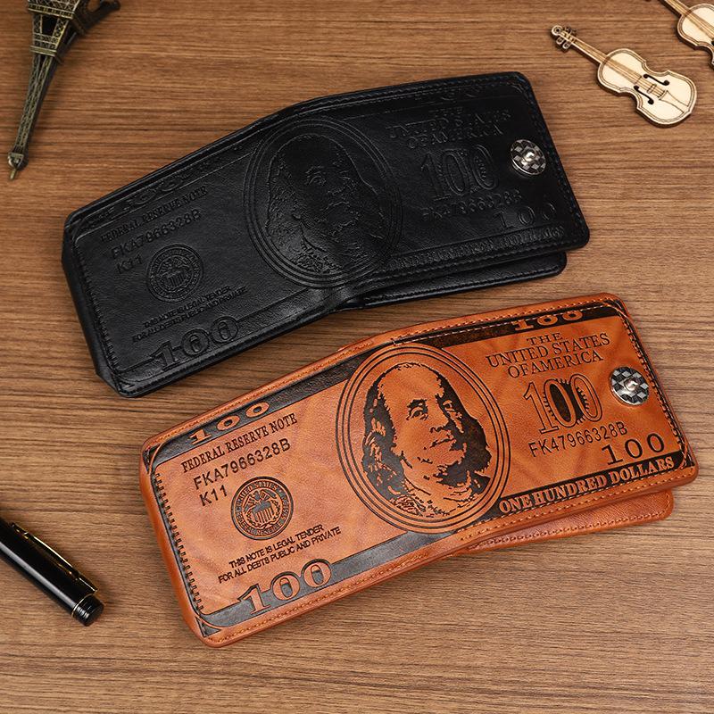 Ultra-light Retro US Dollar Pattern Men's PU Card Holder Wallet