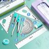 Back To School 7 Pcs/set Mathematical Rulers Set Professional Compass Ruler Multi-function Drawing Tools Students Stationery