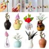 8Pcs Mini Resin Vase Refrigerator Magnet Home Office Kitchen Locker Fridge 3D Miniature Flower Vase Magnetic Decoration Ornament