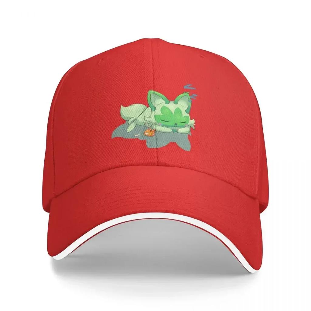 Sleepy Sprig Weed Cat with Mouse toy Baseball Cap Golf Wear Custom Cap Trucker Cap Women Caps Unisexs