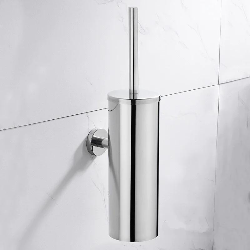 Edelstahl 304 Toilettenbürste mit Halter, ein wandmontiertes Toilettenbürsten-Set für das Badezimmer, mit totwinkel freier Reinigung