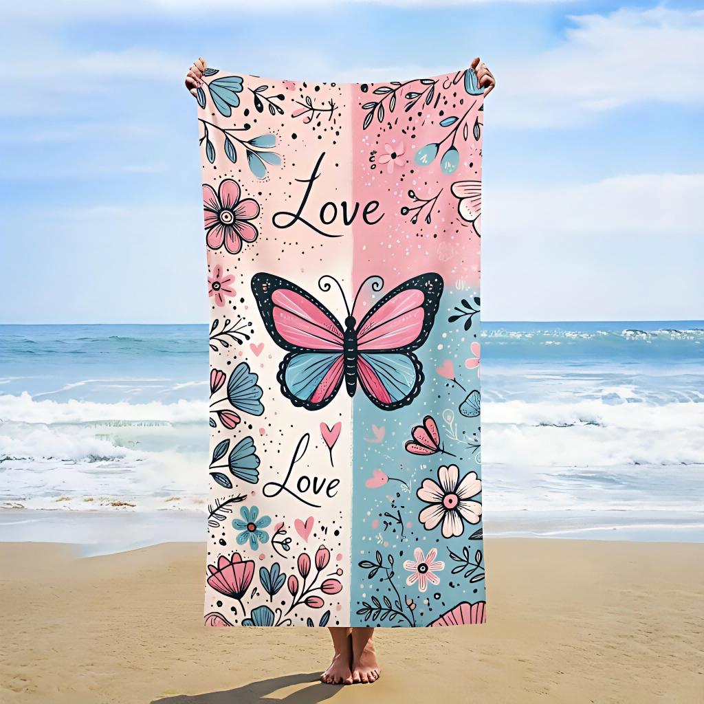 

1pc Bohemian Microfiber Beach Towel, Quick-Dry Machine Washable, Ideal for Pool Gym Spa Travel Summer W40*H60(CM)